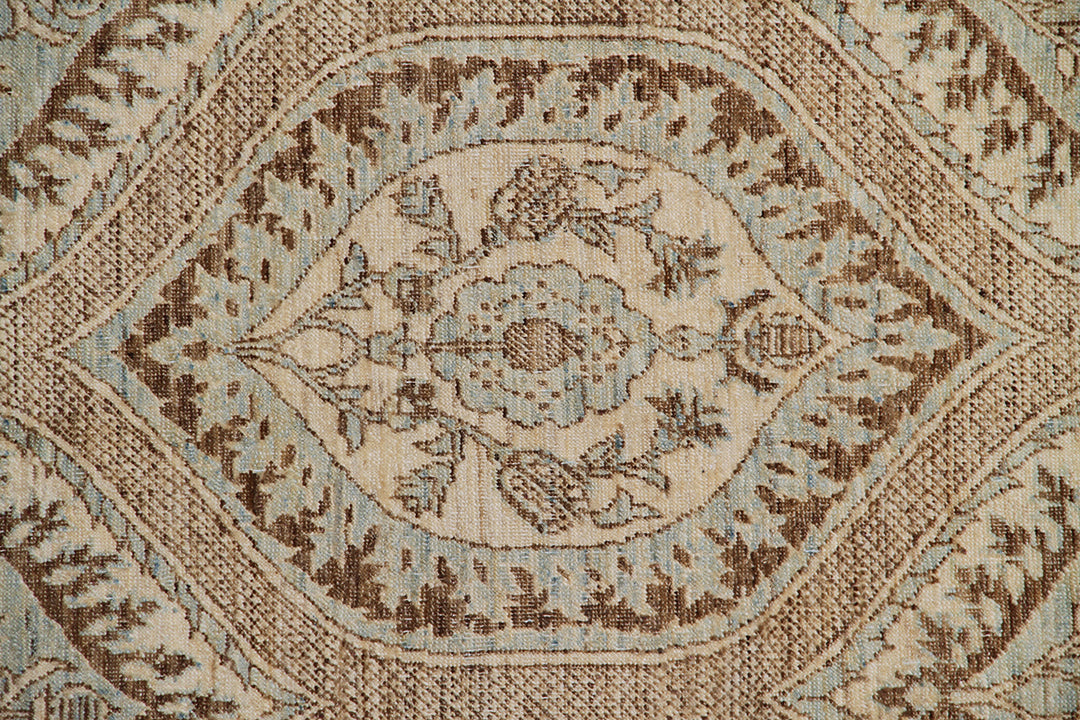 6x9 Ariana Brown and Blue Transitional Wool Rug