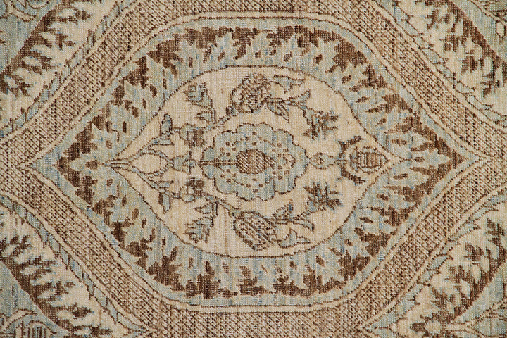 6x9 Ariana Brown and Blue Transitional Wool Rug