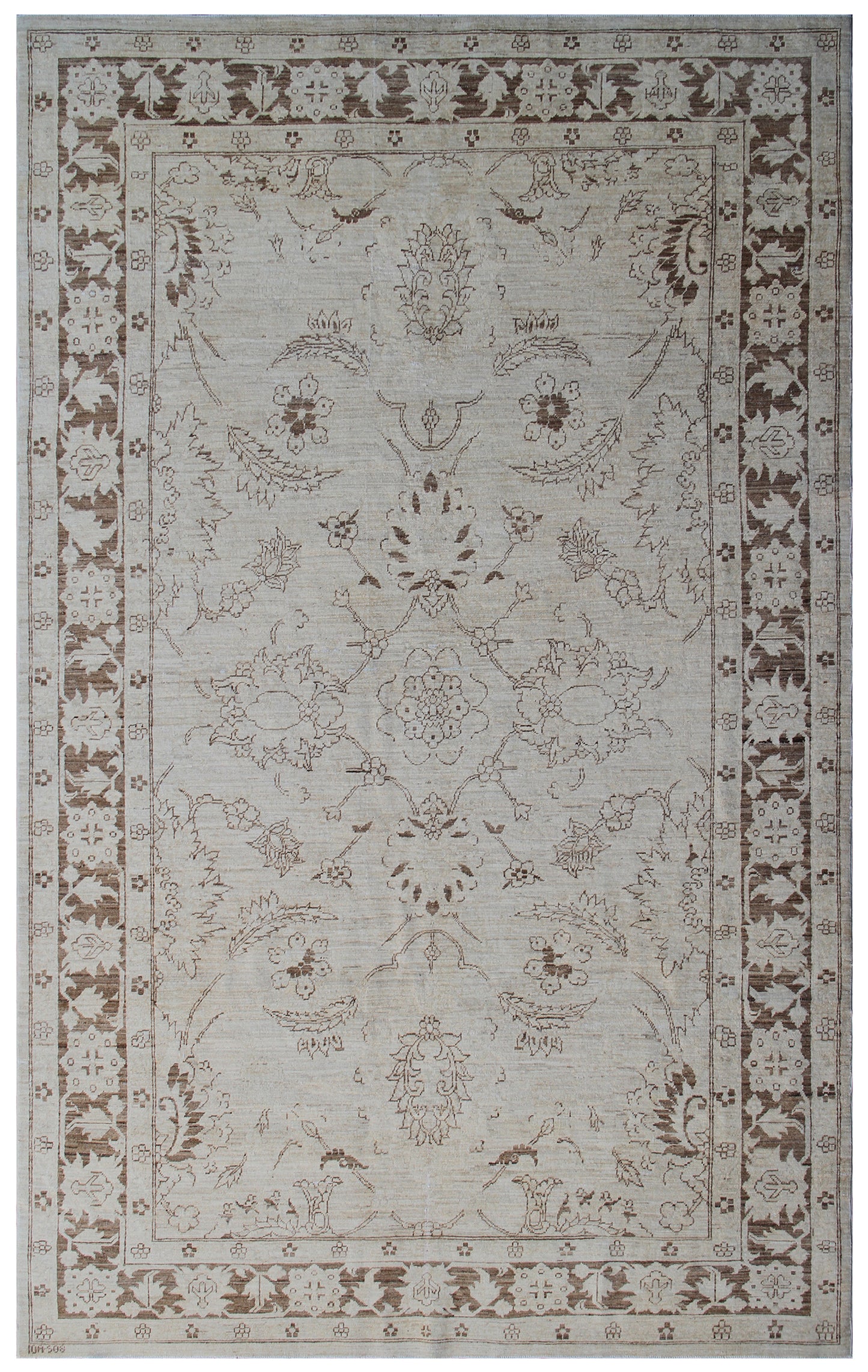 6'x9' Ariana Agra Design Ivory Brown Traditional Rug