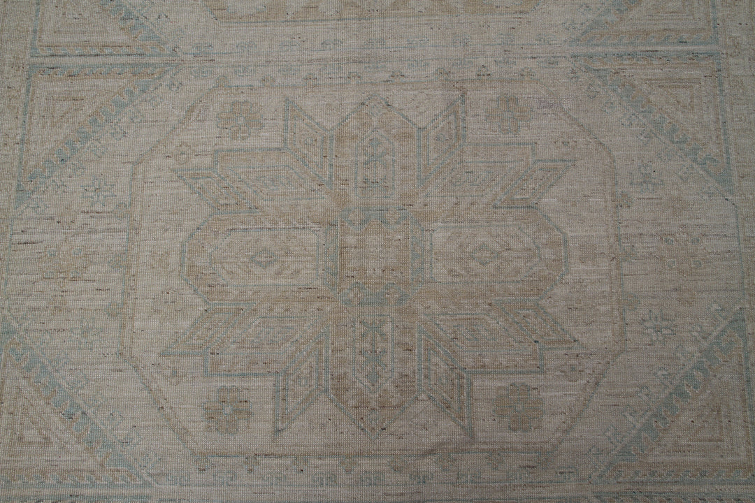 6'x8' Small Soft Geometric Design Ariana Hazara Collection Wool Rug