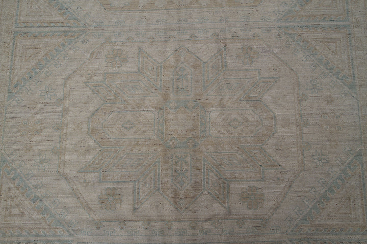 6'x8' Small Soft Geometric Design Ariana Hazara Collection Wool Rug