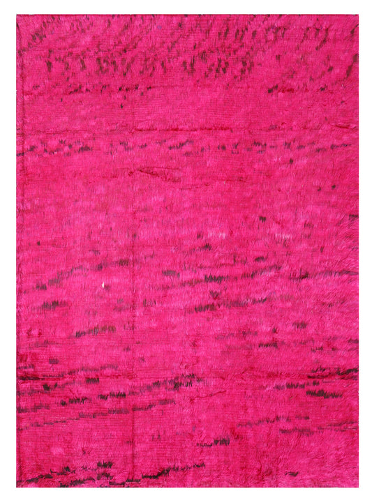 8'x10' Hot Pink Hand-Knotted Moroccan Style Shag Ariana Barchi Collection