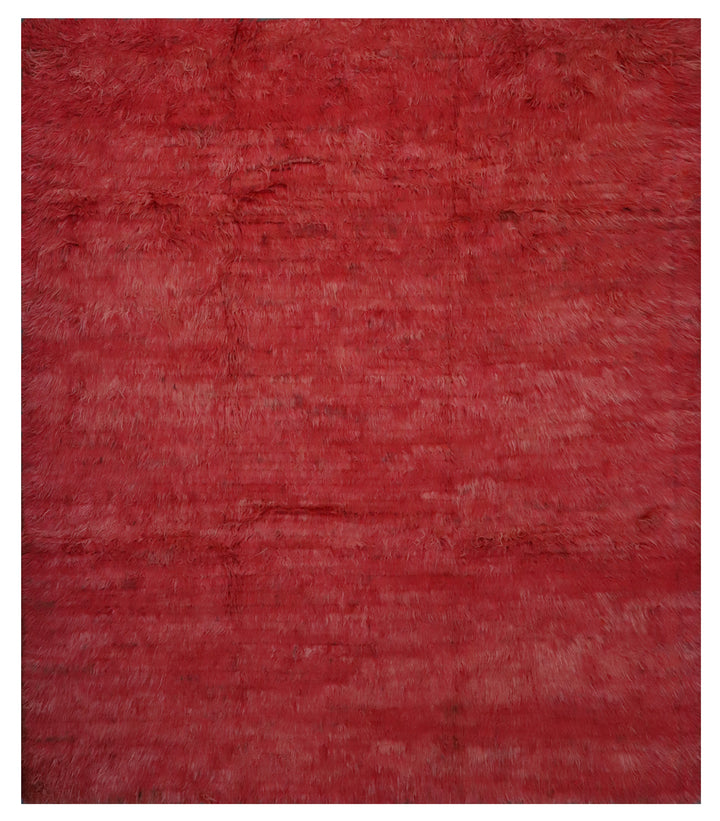 8'x10' Solid Red Moroccan Style Shaggy Ariana Barchi Rug