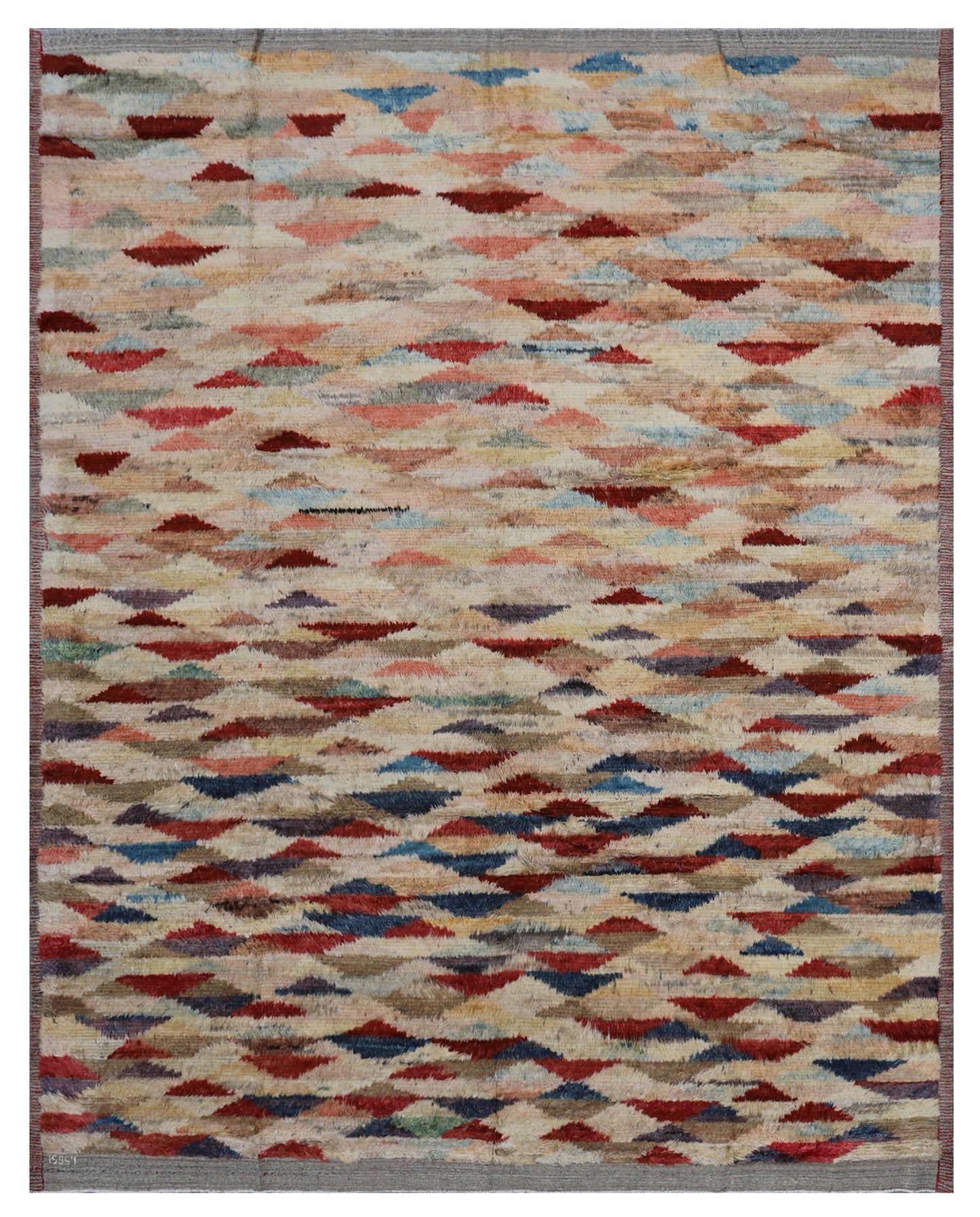 10'x12' Colorful Geometric Ariana Barchi Shaggy Wool Rug