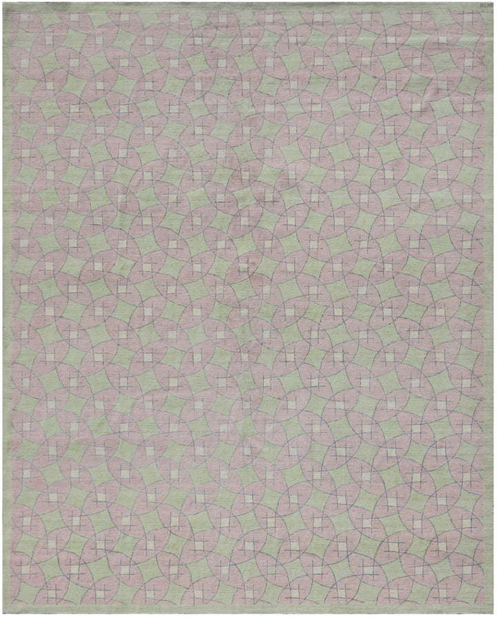 9'x12' Luxury Rug | Ariana Pink Pastel Geometric Modern Design Rug