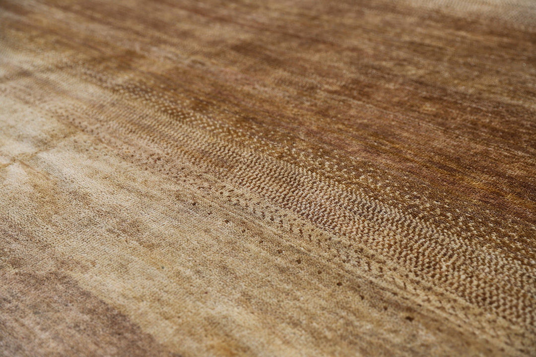 9'x12' Brown Gold Tan Gradian Contemporary Indian Rug