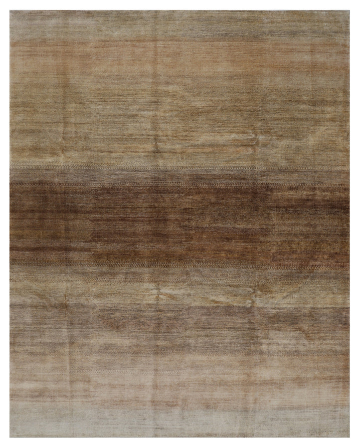 9'x12' Brown Gold Tan Gradian Contemporary Indian Rug