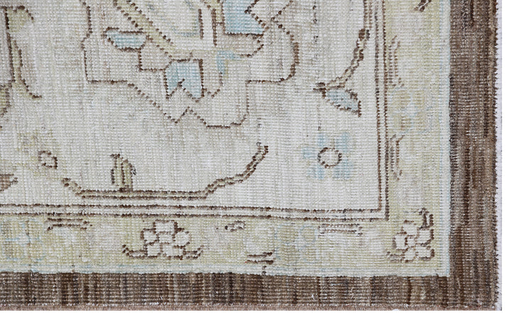 9'x11' Wool Luxury Rug | Ariana Agra Design Traditional Brown Blue Cream Rug