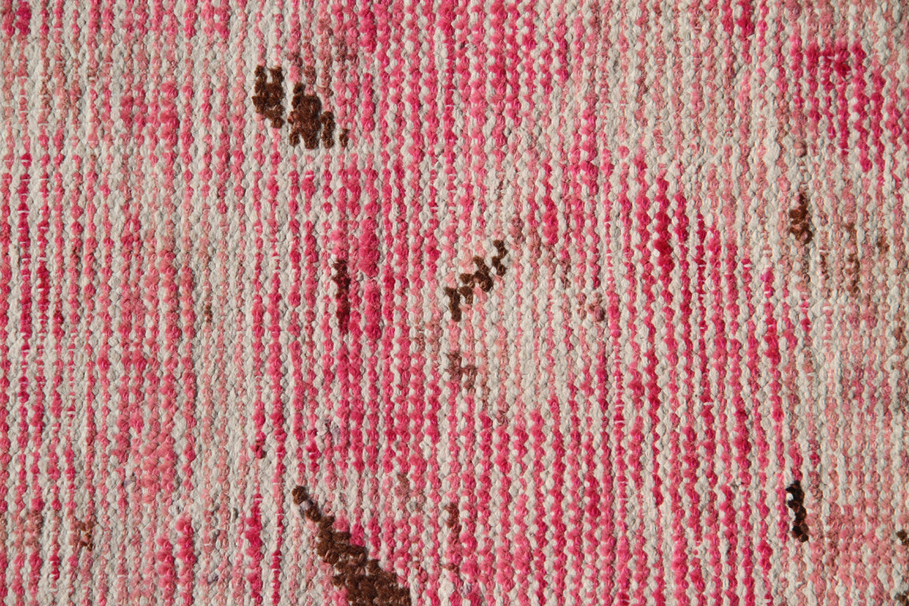 9'x4' Antique Samarkand Pink Beige Brown Rug