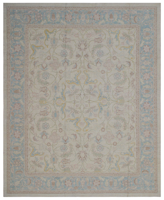 8'x10' Polonaise Design Ariana Luxury Hand-Knotted Silk and Wool Area Rug