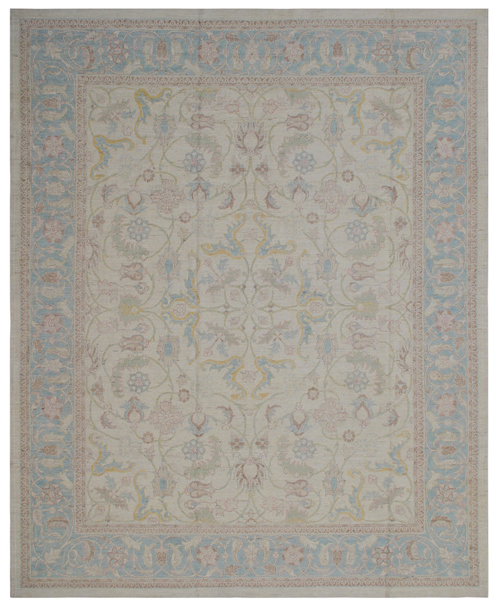 8'x10' Polonaise Design Ariana Luxury Hand-Knotted Silk and Wool Area Rug