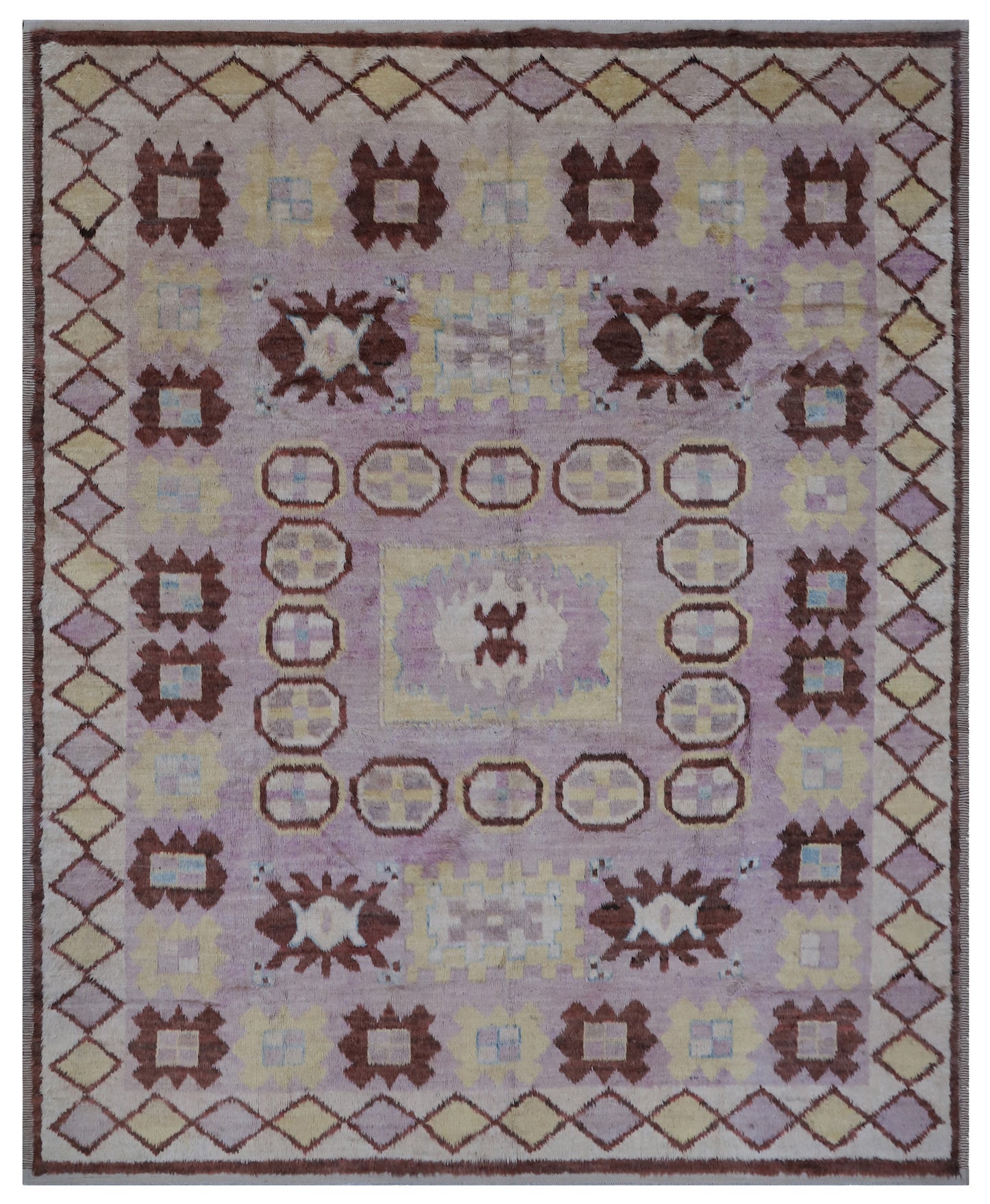 10'x13' Purple Geometric Barchi Wool Area Rug