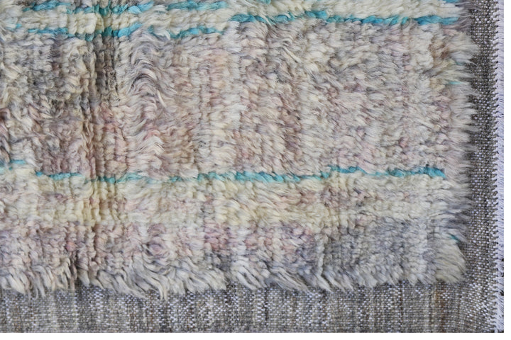 14'x22' Gray Beige and Turquoise Ariana Moroccan Barchi Wool Area Rug