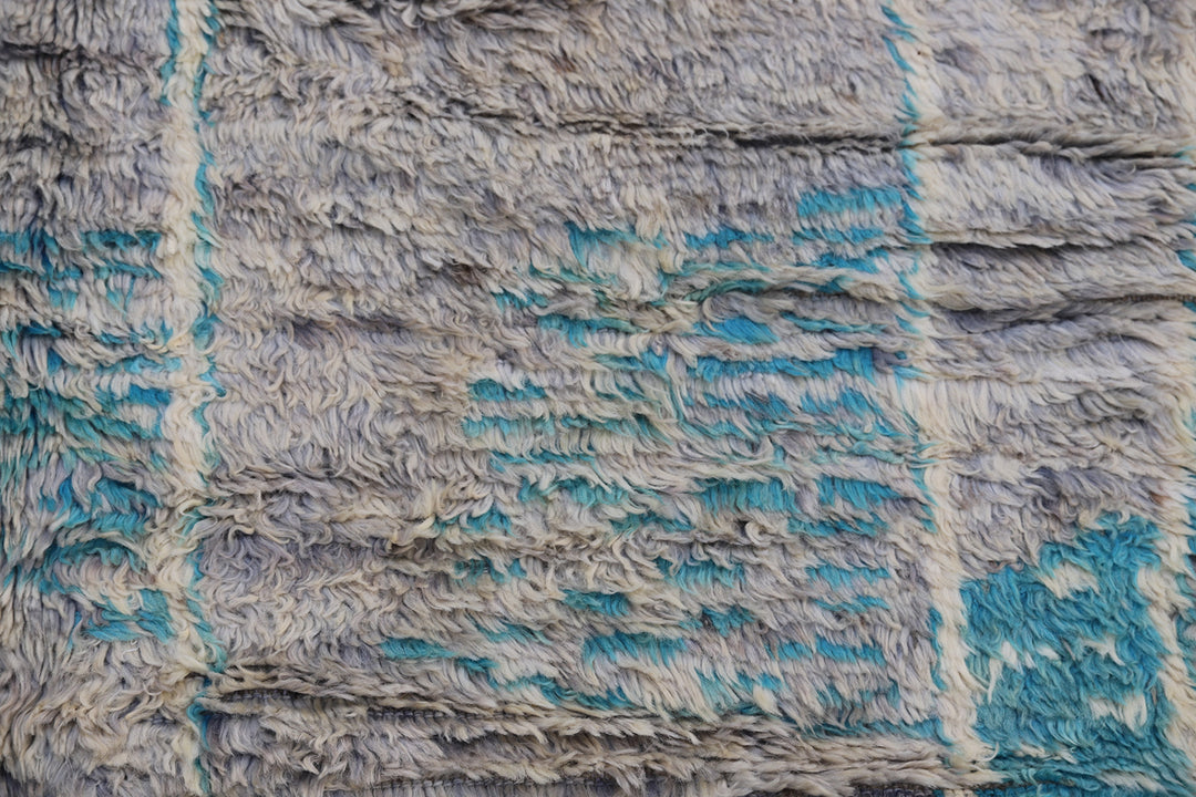 14'x22' Gray Beige and Turquoise Ariana Moroccan Barchi Wool Area Rug