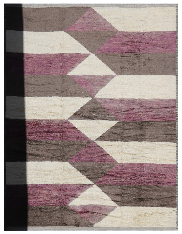 12'x15' Ariana Moroccan Soft Shag Purple Brown and Cream Barchi Area Rug