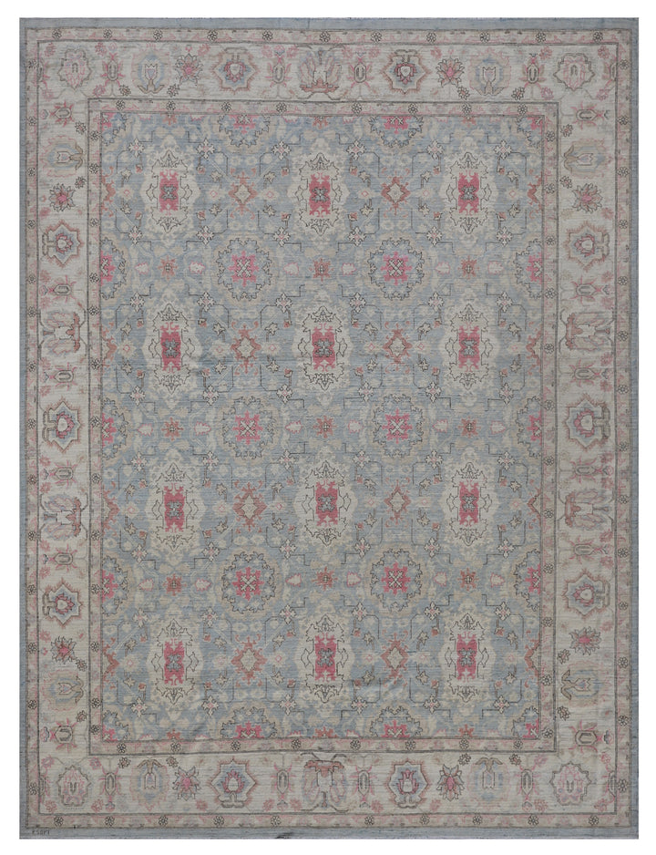 8'x10' Blue and Red Agra Design Classic Ariana Traditional Area Rug