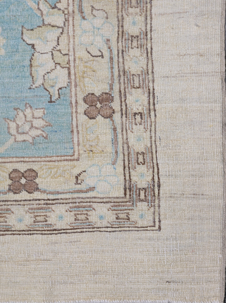 13'x19' Ivory Soft Blue Fine Agra Design Ariana Traditional Rug