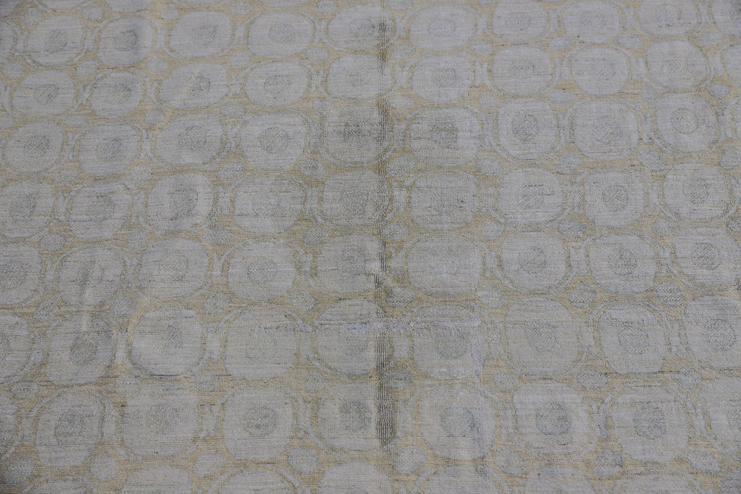 9'x12' Hand-knotted Wool & Silk Circular Modern Rug