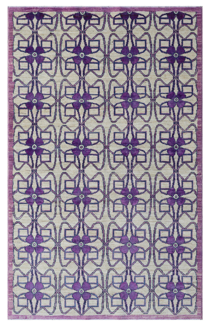 3'x5'Ariana Modern Geometric Small Hand Knotted Wool Rug