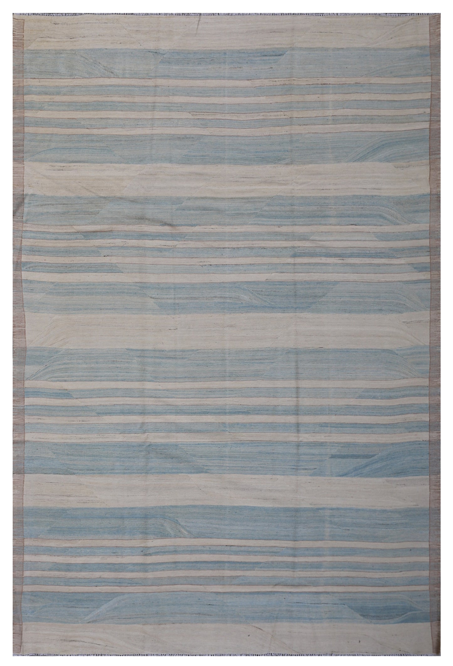 8'x10' Hand Woven Blue and White Stripe Ariana Kilim Area Rug