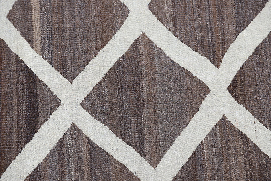 9'x12' Icy Blue and Brown Ariana Kilim