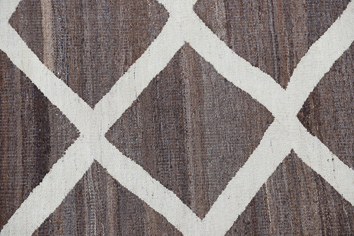 9'x12' Icy Blue and Brown Ariana Kilim
