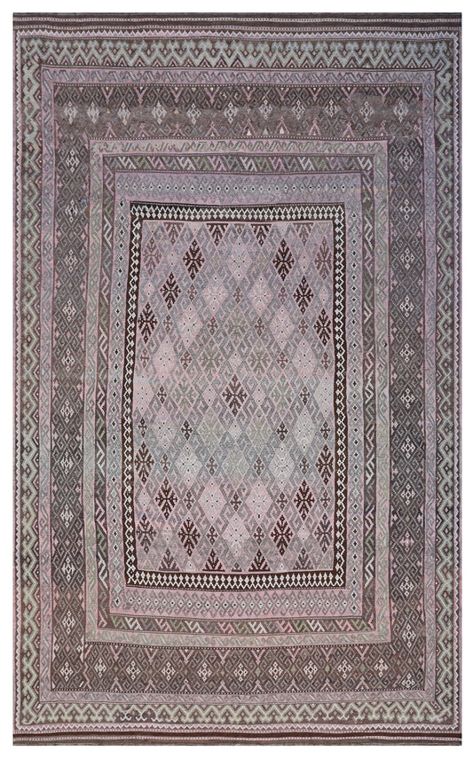 8'x11' Wool Afghan Tradition Mimana Kilim