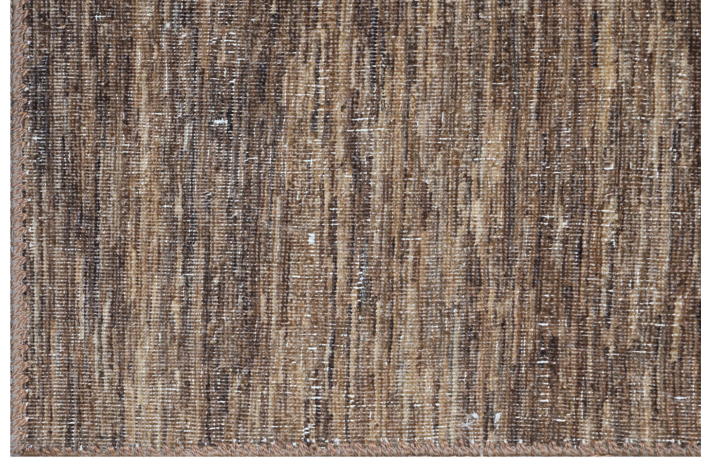 10'x14' Brown Patchwork Overdyed Wool Area Rug