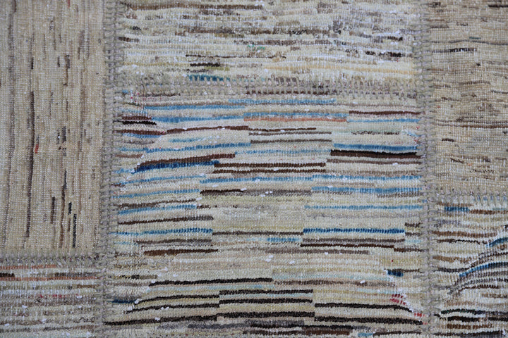 9'x12' Brown and Blue Ariana Patchwork Rug