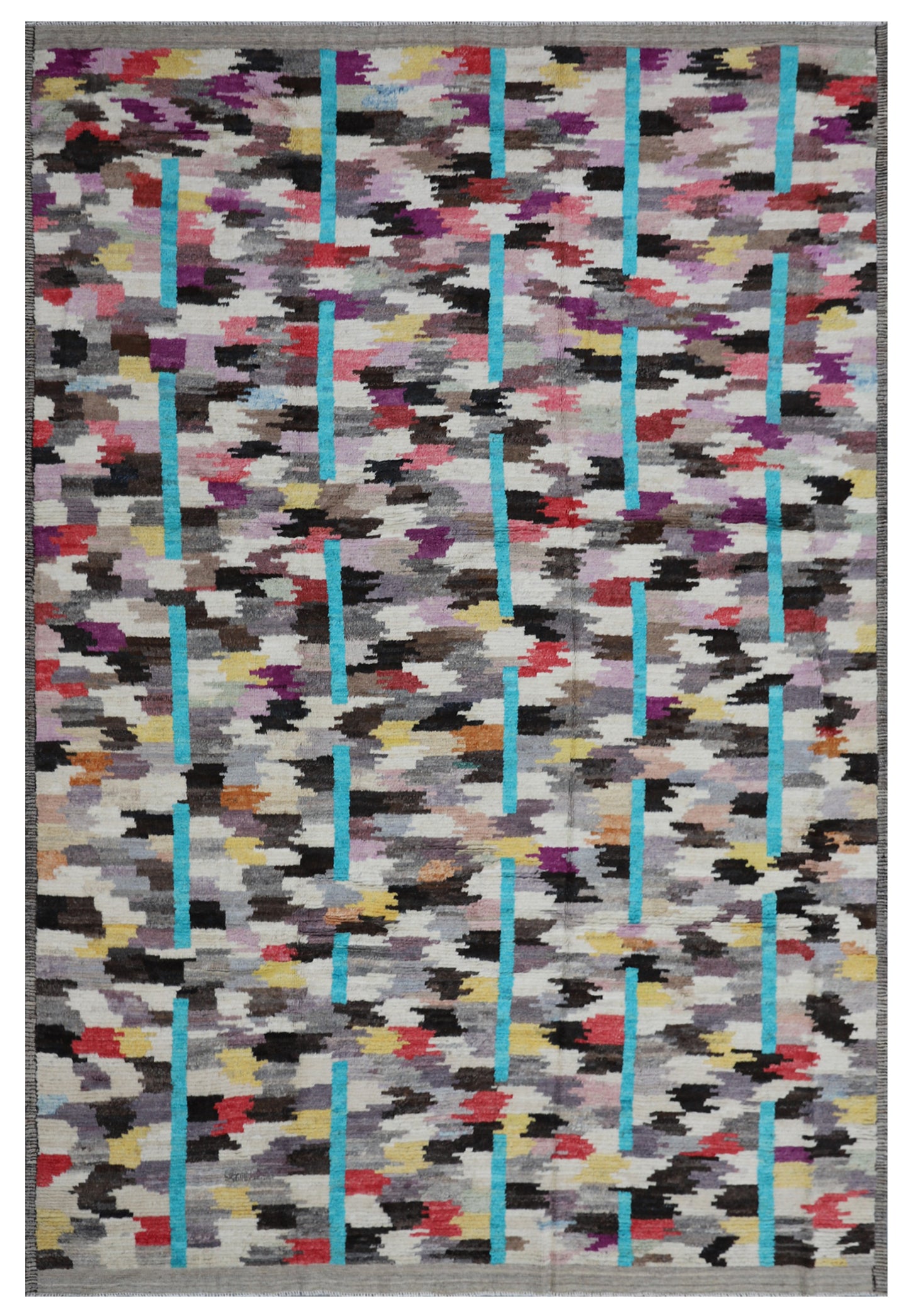 9'x12' Colorful Hand Knotted Shag Long Pile Ariana Barchi Rug