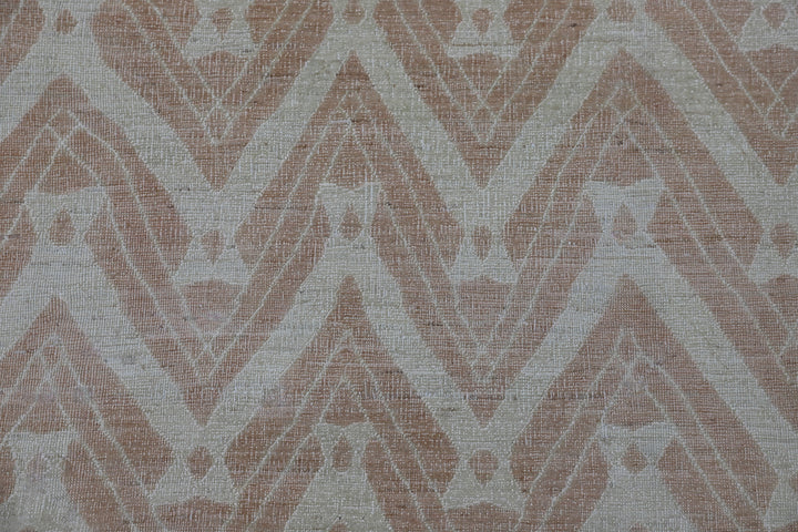 10'x10' Square Soft Ivory and Brown Chevron Design Ariana Modern Rug