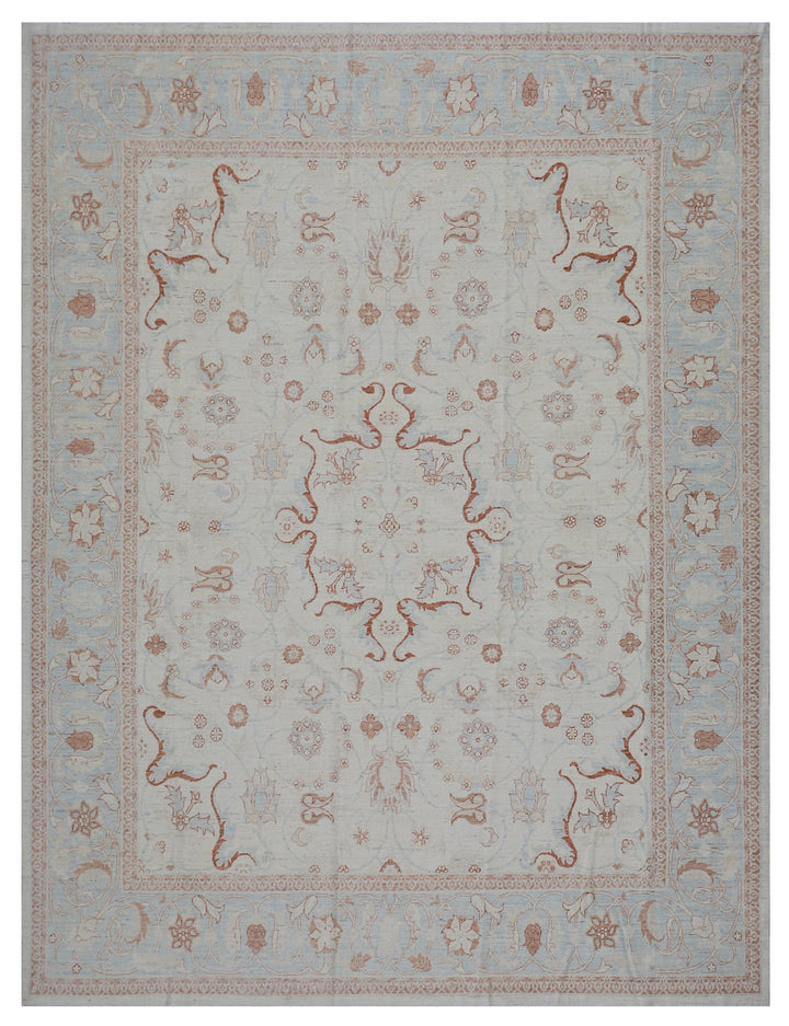 8'x10' Ariana Traditional Ivory and Pale Blue Polonaise Design Rugs