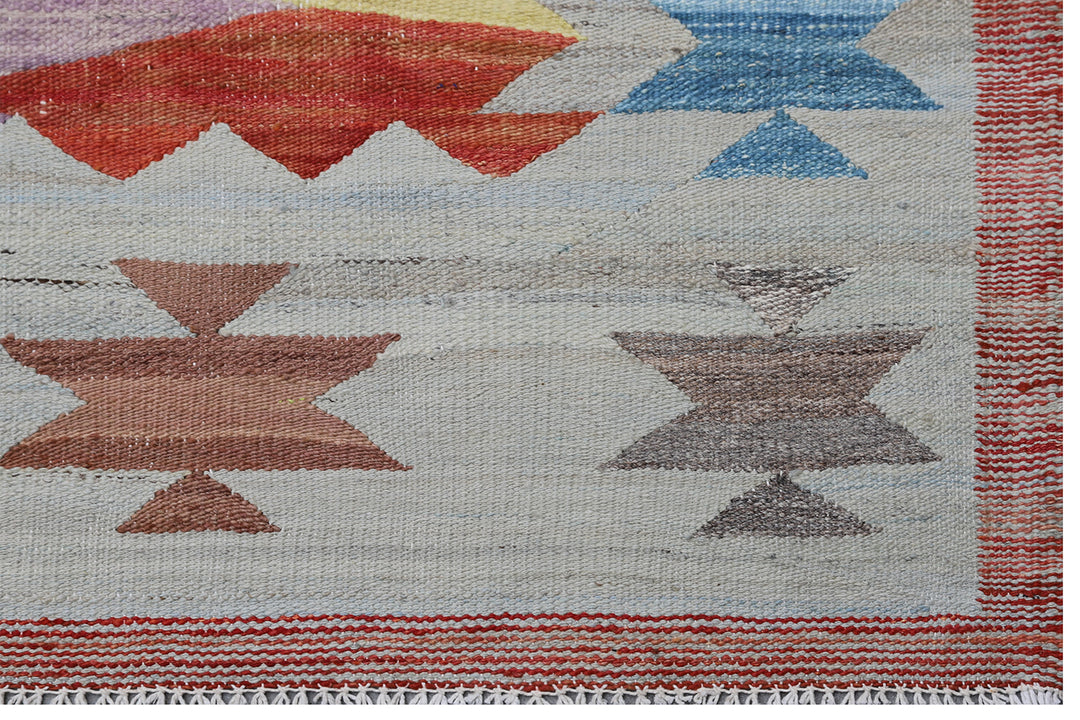 8'x10' Fine Hand-Woven Wool Ariana Kilim Rug