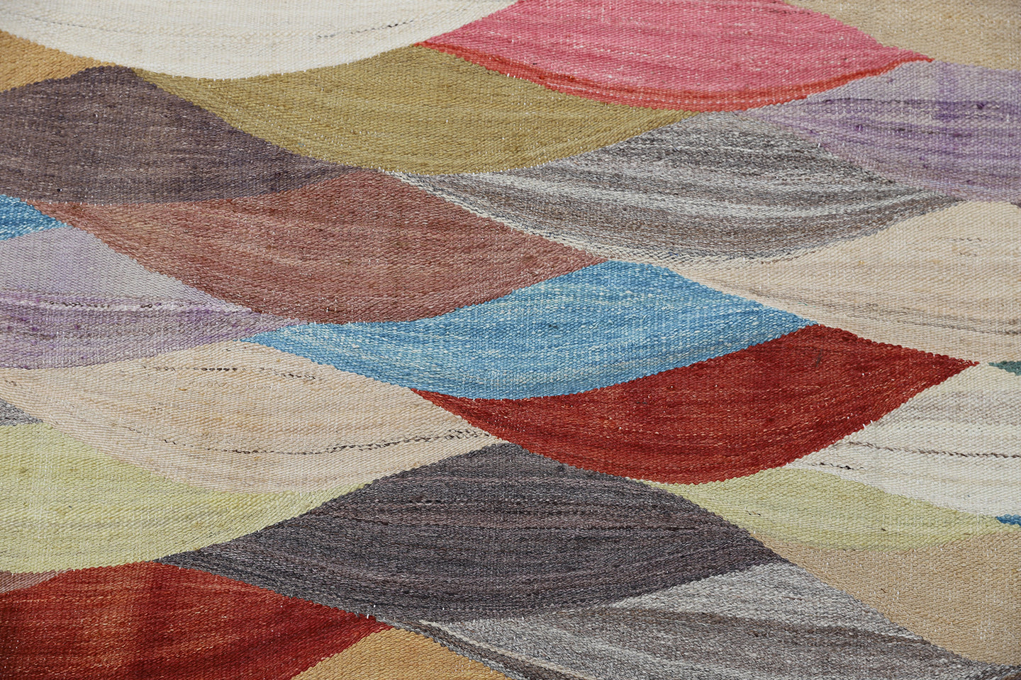 8'x10' Fine Hand-Woven Wool Ariana Kilim Rug