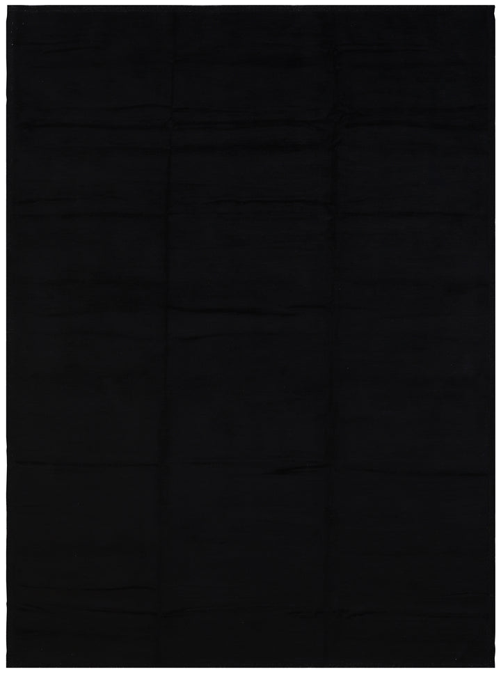 10'x15' Ariana Moroccan Style Solid Plain Black Barchi Shaggy Rug