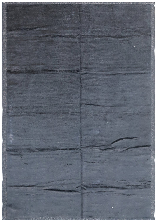 6'x9' Ariana Moroccan Style Solid Black Barchi Rug