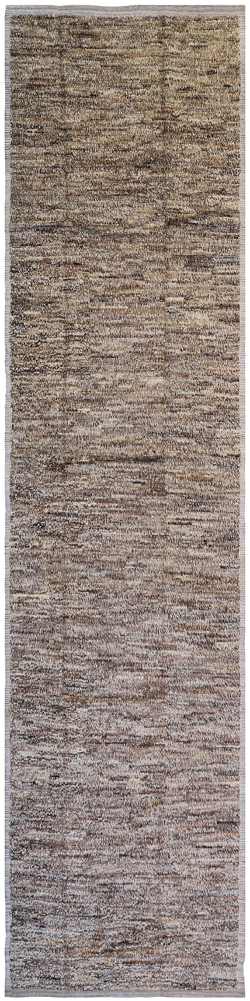 4'x16' Stria Brown Shaggy Moroccan Style Ariana Barchi Collection Rug
