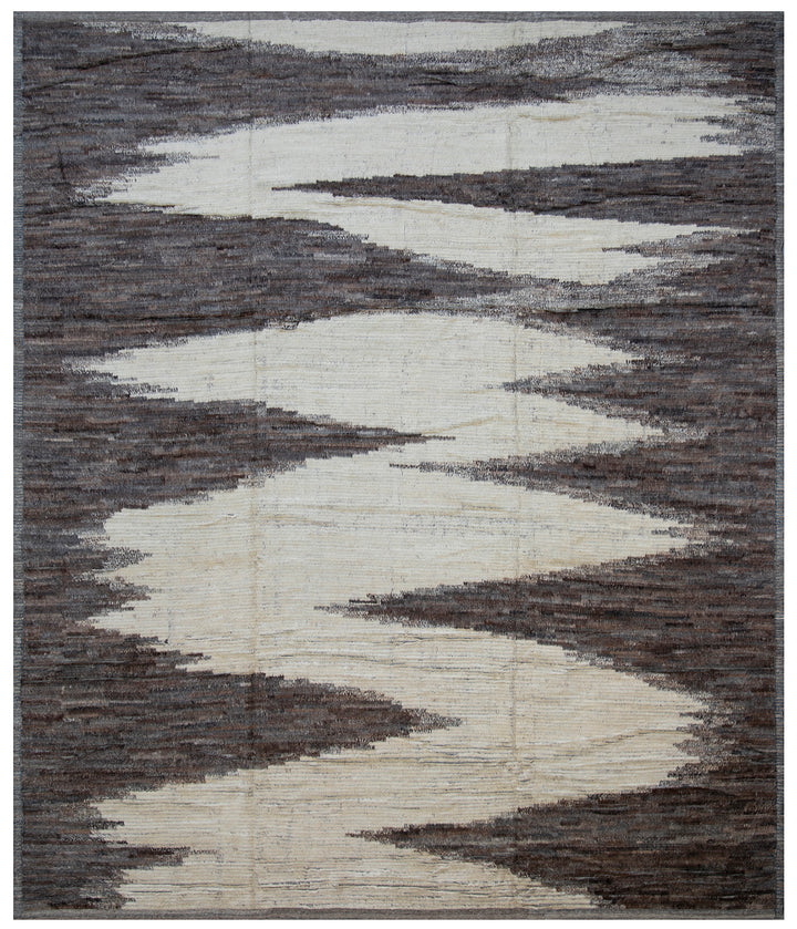 10'x13' Ariana Moroccan Style Shaggy Brown Ivory Barchi Rug