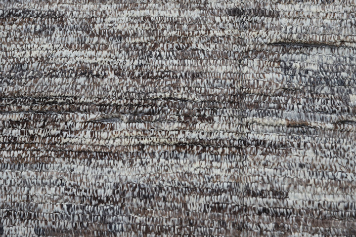 9'x12' Solid Brown Gray Contemporary Barchi Wool Rug