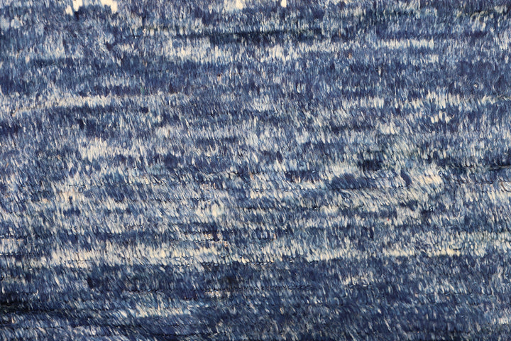 12'x15' Royal Blue and White Long Pile Shaggy Moroccan Style Ariana Barchi Collection Rug