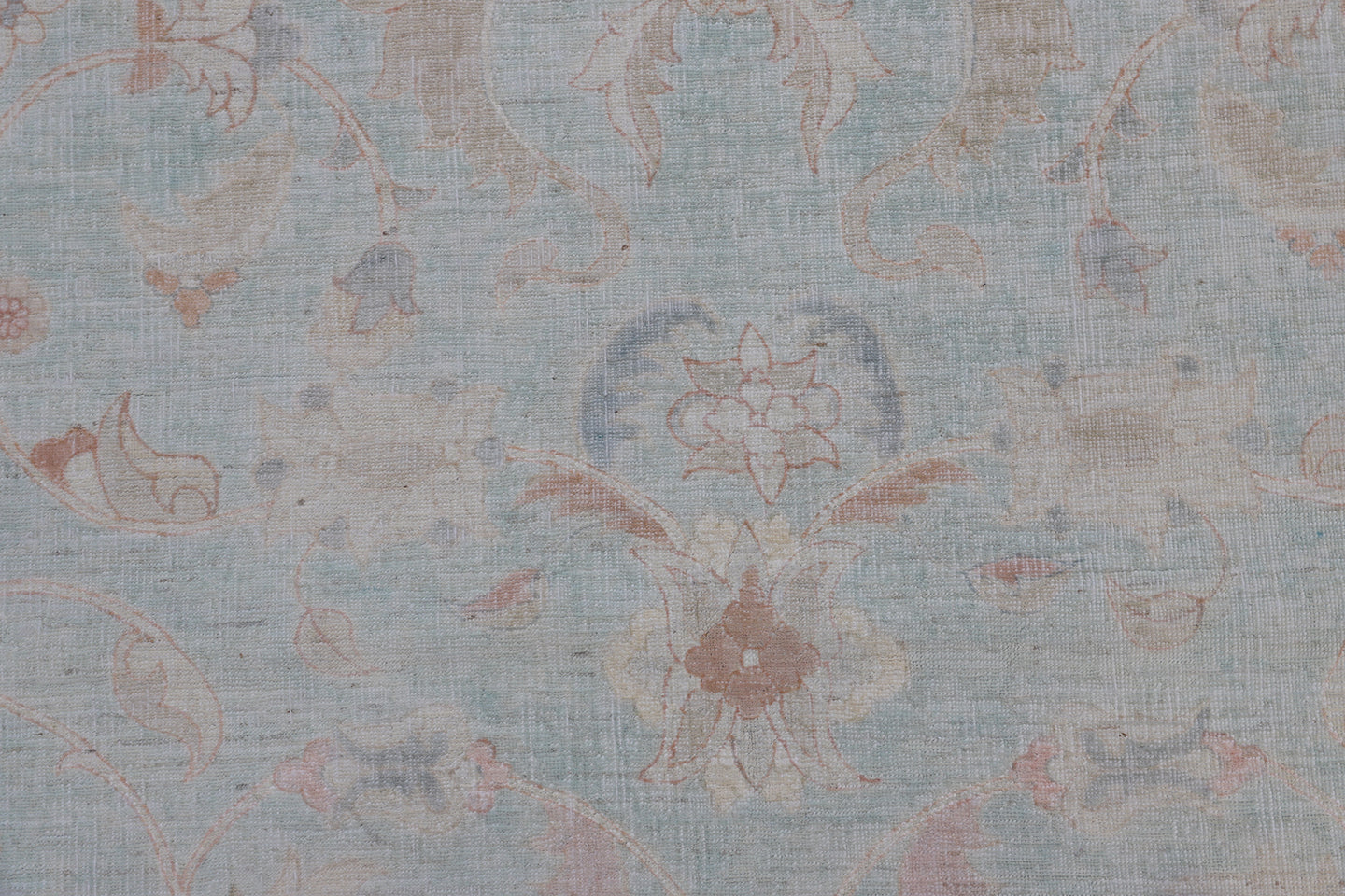 10'x14' Pale Blue Pink Ivory Silk and Wool Polonaise Design Ariana Traditional Rug