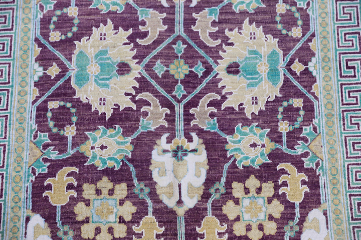 3'x15' Ariana Traditional Purple Yellow Beige Runner Rug