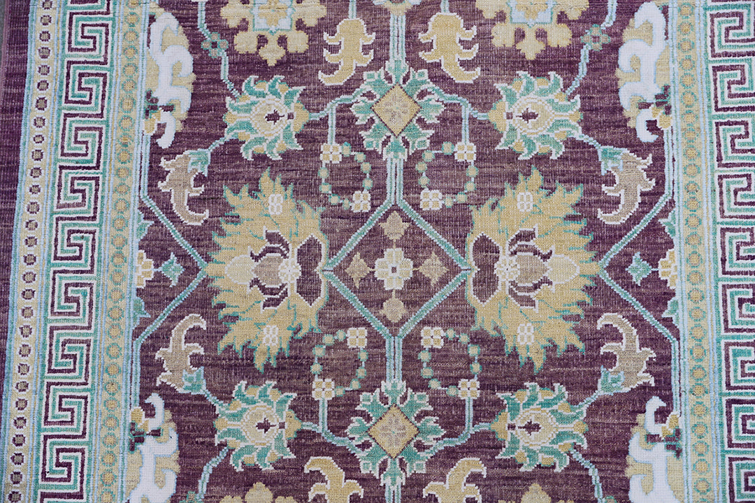 3'x15' Ariana Traditional Purple Yellow Beige Runner Rug