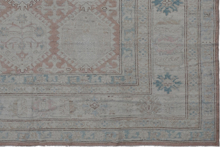 8'x12' Ariana Caucasian Geometric Design Pink Hazara Rug