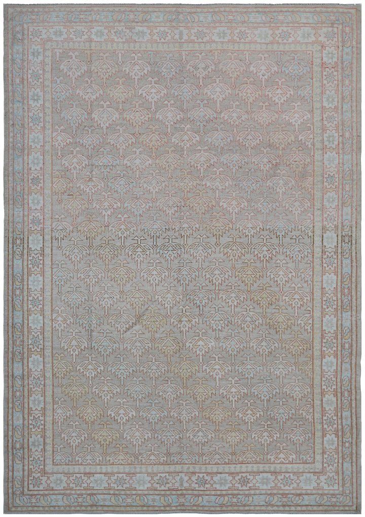 6'x8' Soft Colors Geometric Design Hazara Collection Hand Knotted Wool Rug