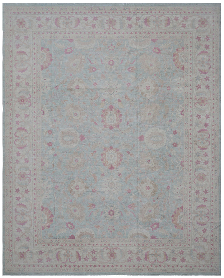 9'x12' Ariana Magenta Blue Yellow Persian Floral Design Transitional Rug