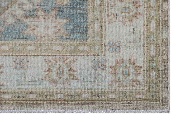 3'x4' Ariana Blue Ivory Caucasian Design Hazara Collection Small Rug