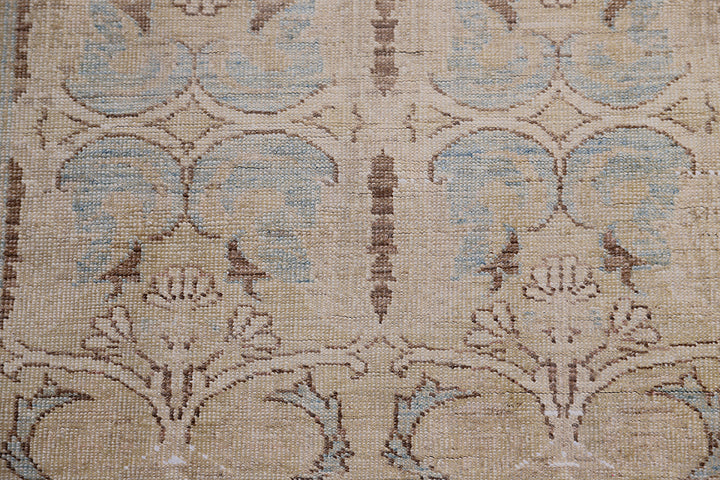 3'x5' Ariana Agra Design Blue Beige Traditional Small Hand Knotted Wool Rug