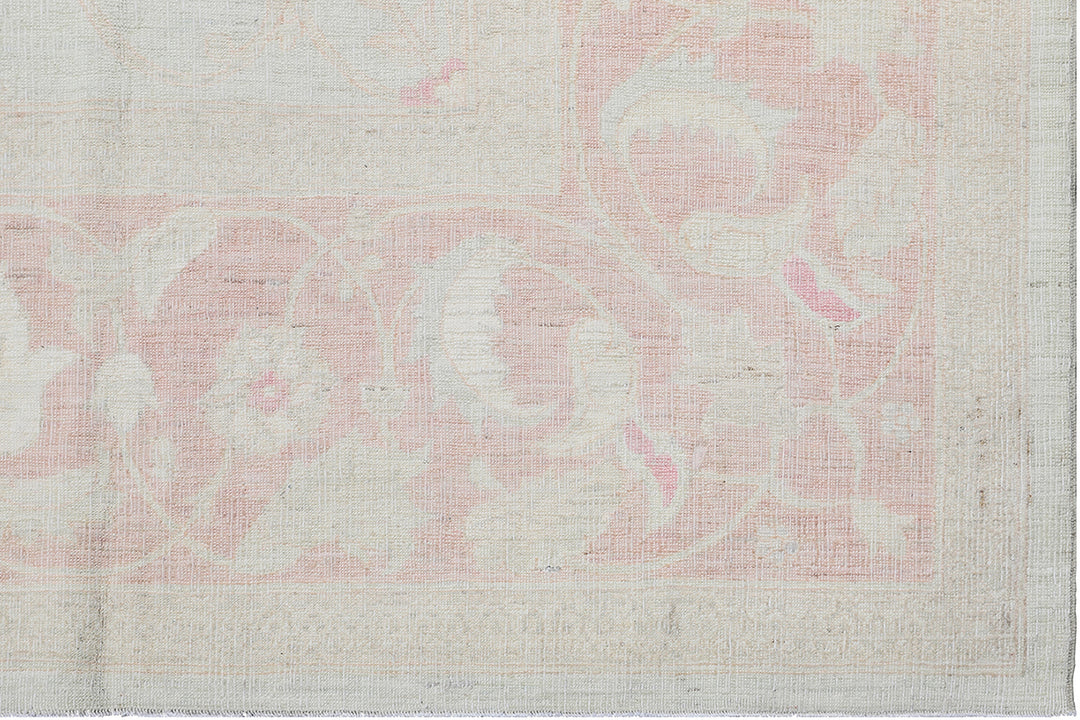 8'x10' Green Pink Polonaise Design Ariana Wool Hand Knotted Luxury Collection Rug