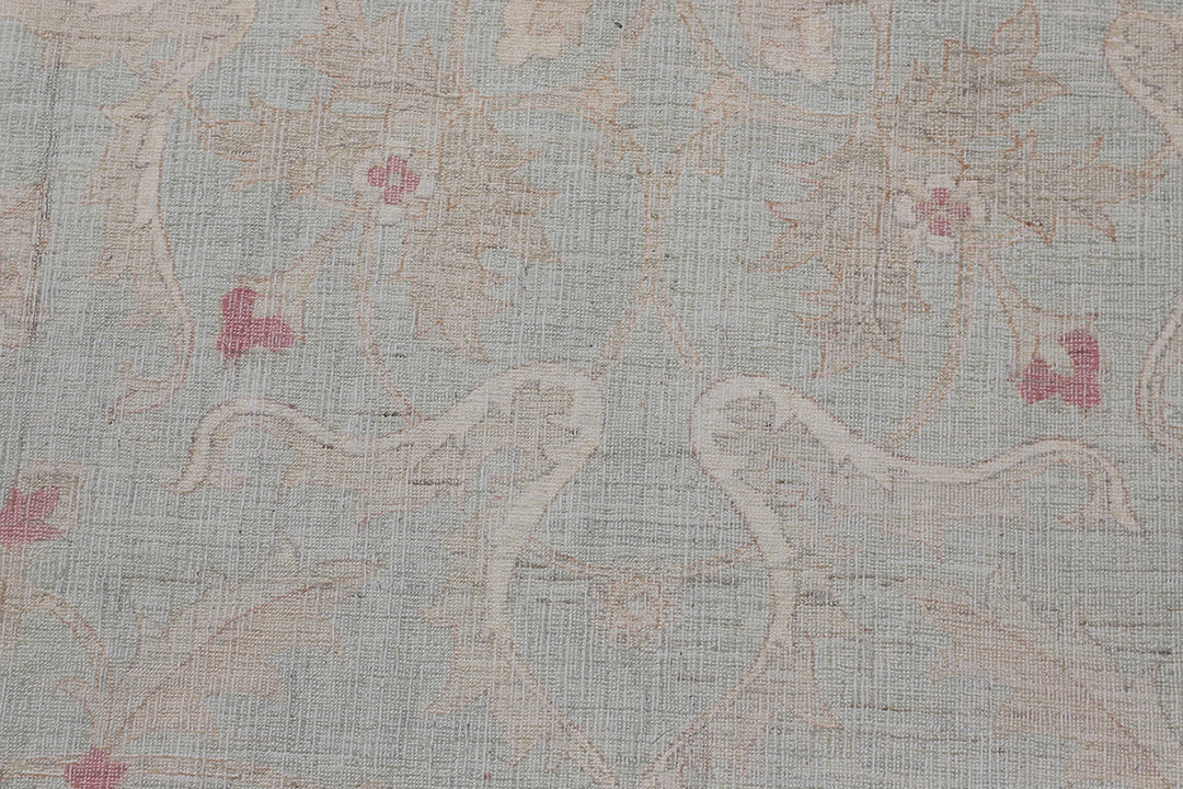 8'x10' Green Pink Polonaise Design Ariana Wool Hand Knotted Luxury Collection Rug